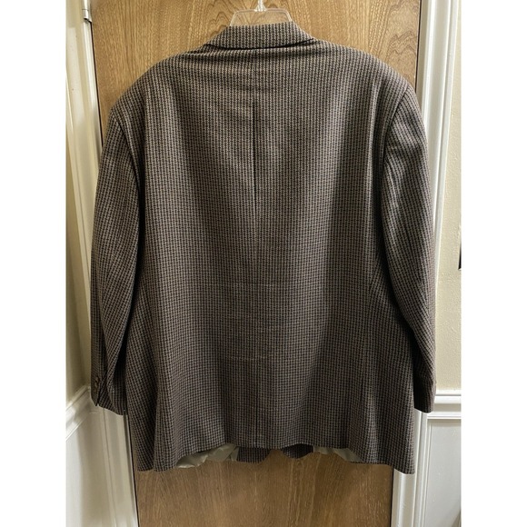 Vintage Carlo Mandrone Mens Suit Jacket Silk Wool Pockets Tweed Style Brown 50R - Picture 7 of 15